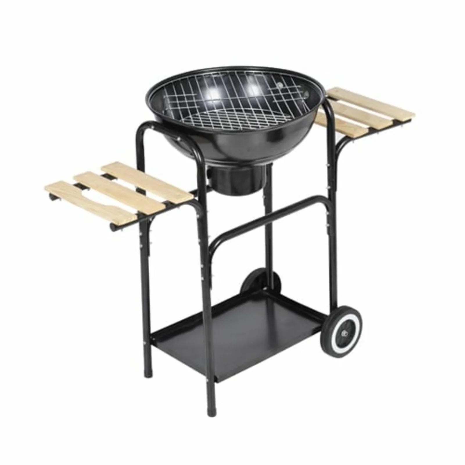 BBQ Side 38 Barbecue 2 Grill Working Stand Dcenta Wheels Steel with Height Garden, Smoking, Picnic, Party, Charcoal Hiking, for Tables Camping Inch and Grilling, Patio Cooking,