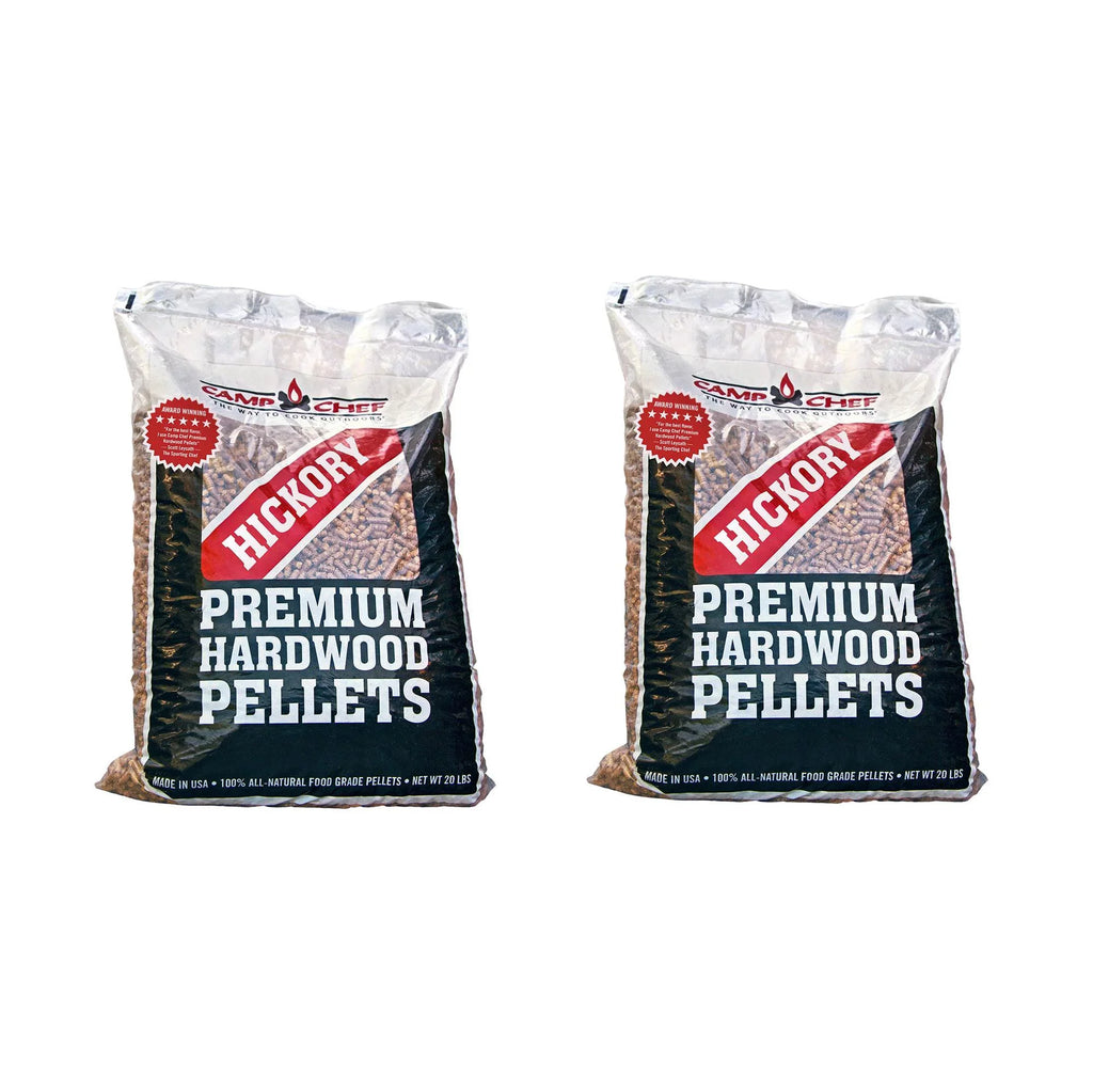 Camp Hardwood Smoker Hickory BBQ lbs Premium Chef 20 (2 Pack) Pellets, Grill