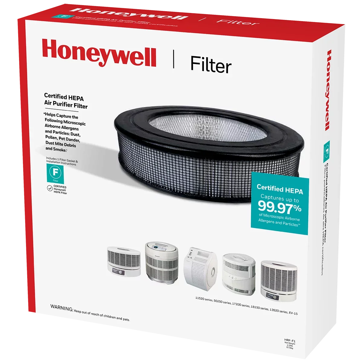 Purifier Filter, HEPA Replacement Honeywell HRF-F1, atmospheric Pack 1 F Filter,