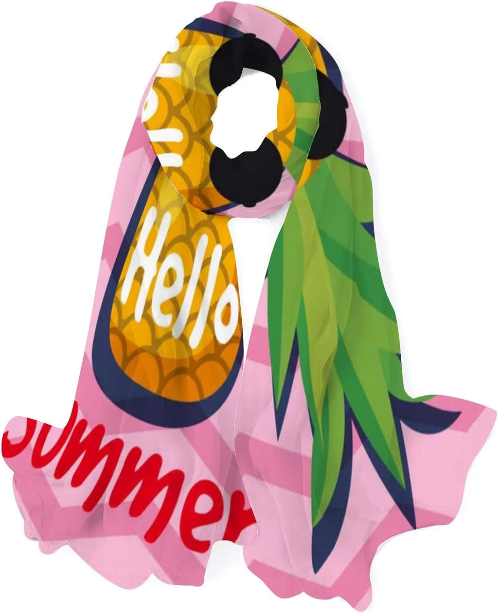 with Silk Beautiful Scarf Neck Women Hyjoy for Long Girls Summer Shawl Pineapple Scarves Lightweight Wrap