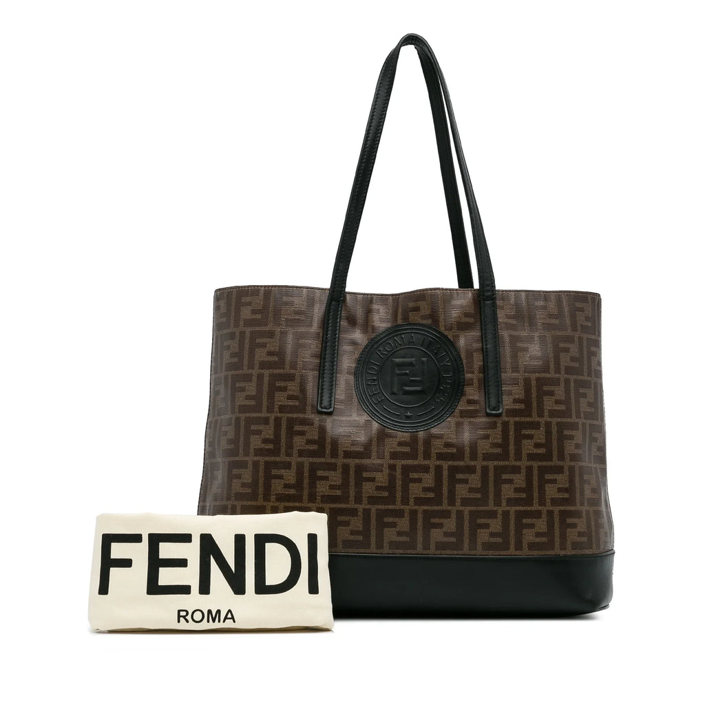 Fendi Unisex Fabric Canvas Bag (Good) Brown Pre-Owned Coated Tote Zucca Authenticated