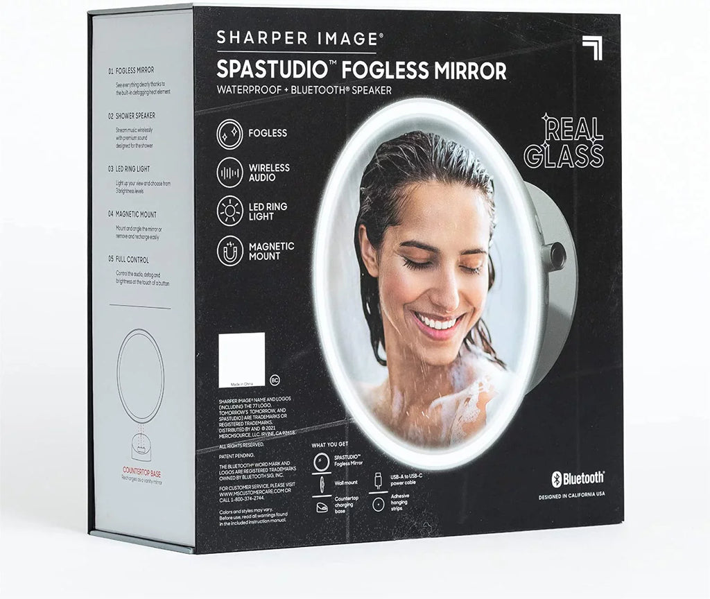 Speaker Bluetooth Image Mirror and Fogless Shower LED Sharper