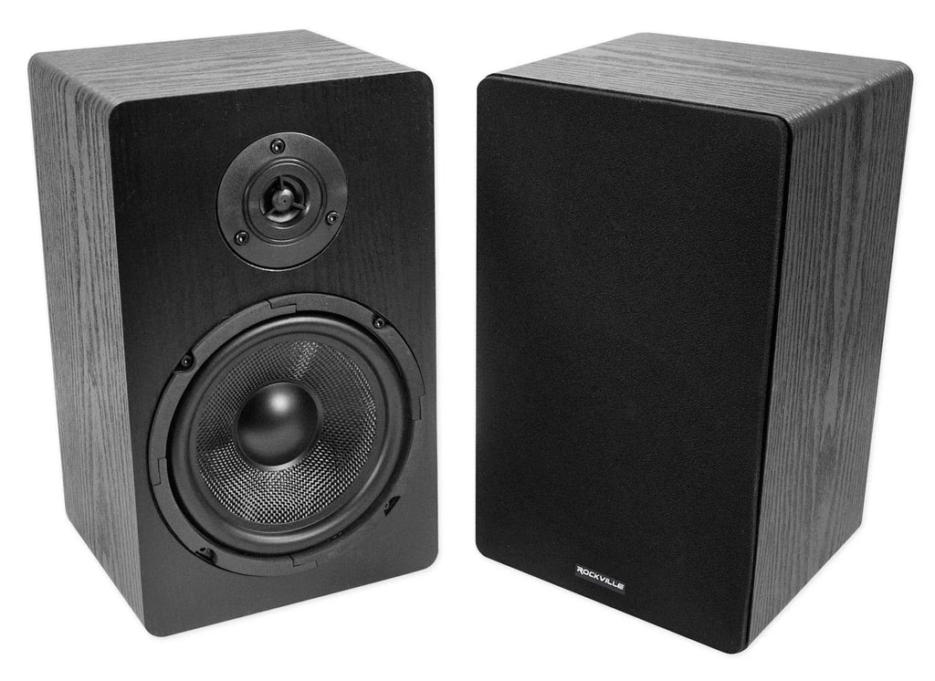 w/ Amplifier Bluetooth+(4) 150 BLUAMP Rockville Speakers+Stands Bookshelf 6.5"