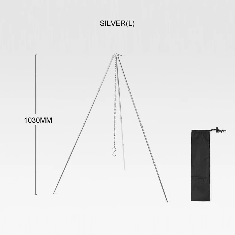 movable Camping Bonfire for Radirus Picnic Stand Campfire Tripod, Htovila - BBQ Walmeck Tripod Outdoor Rack Bracket Dazzduo Hung Foldable Aluminum Detachable Aibecy Alloy Folding and BUZHI Pot
