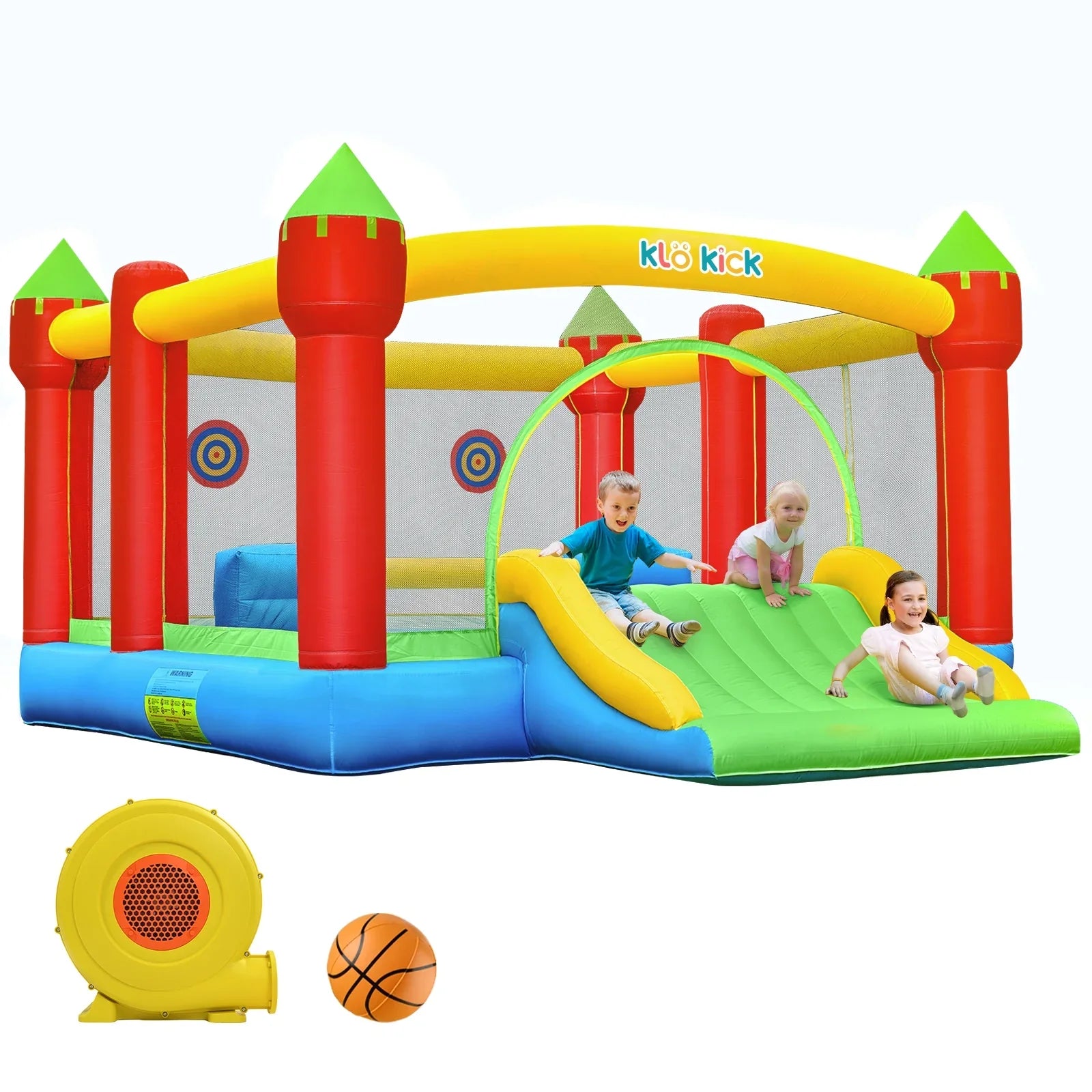 Bounce for Slide Oxford Adult, Teen, 12' 840D 15'x Kids KLOKICK Infant, Large Child, Blower 3-10 Tween self-inflating House with Years, Bouncers for 6 &