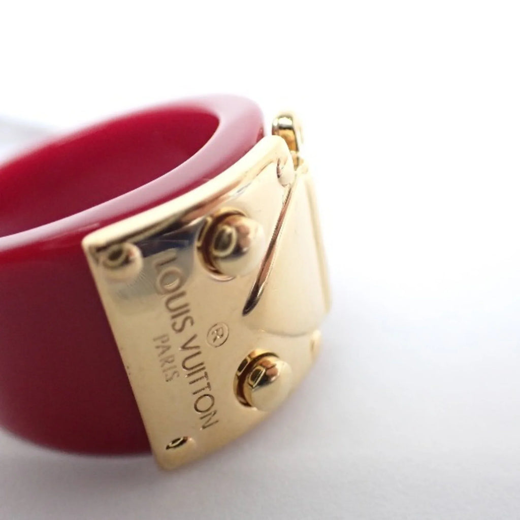Plastic Louis GP L Vuitton LV size Ring VUITTON LOUIS (Good) Red x Pre-Owned