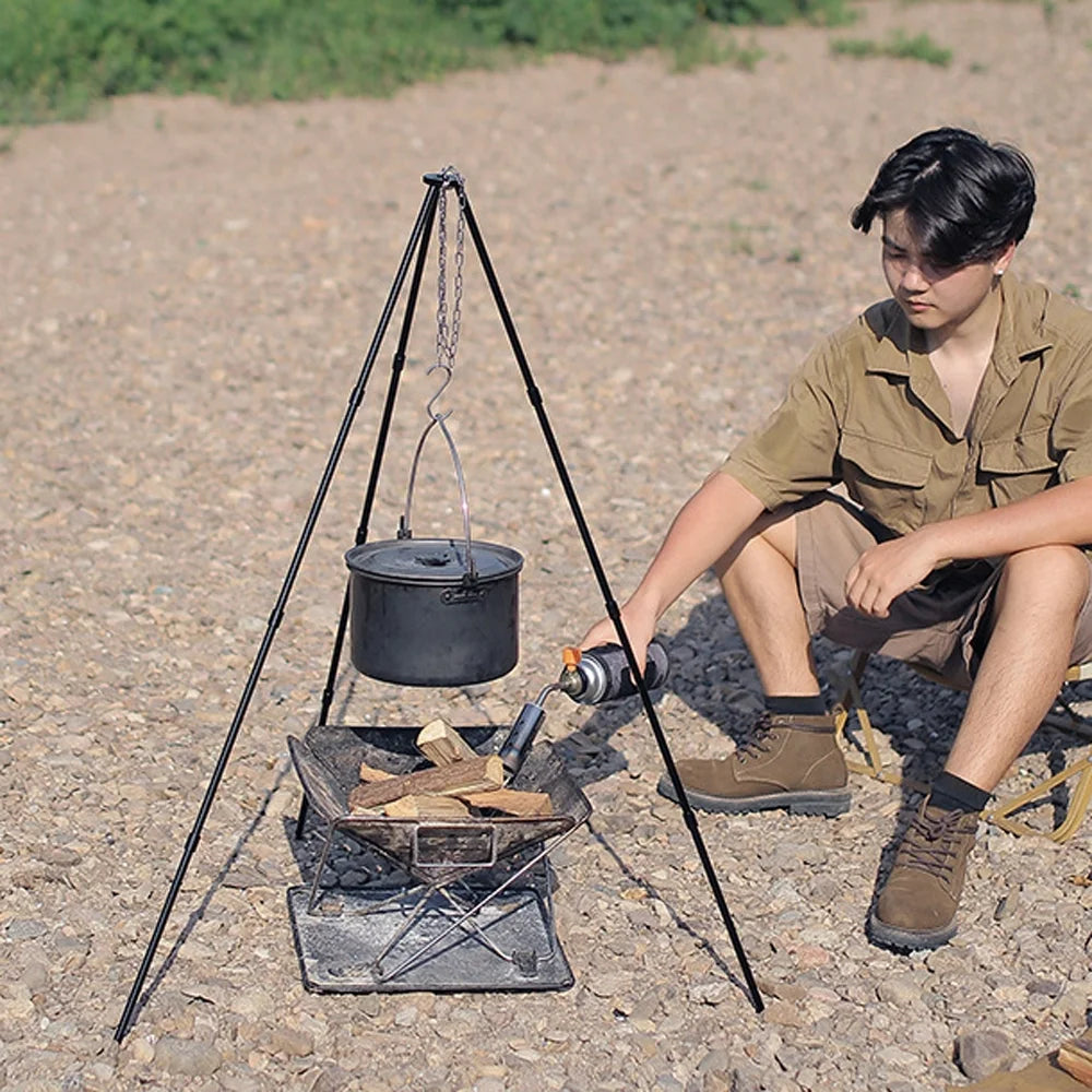 movable Camping Bonfire for Radirus Picnic Stand Campfire Tripod, Htovila - BBQ Walmeck Tripod Outdoor Rack Bracket Dazzduo Hung Foldable Aluminum Detachable Aibecy Alloy Folding and BUZHI Pot