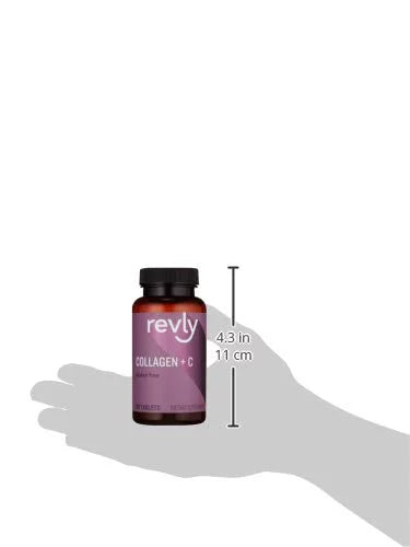 Revly Tablets, C, Peptides 1 + Serving, mg Month 90 Vitamin per Collagen 2500 Collagen Supply Peptides