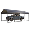 Heavy-Duty 20 Metal Steel Garage Shelter, Living Gray ft Roof, Summit Galvanized with Carport x Storage Car 12