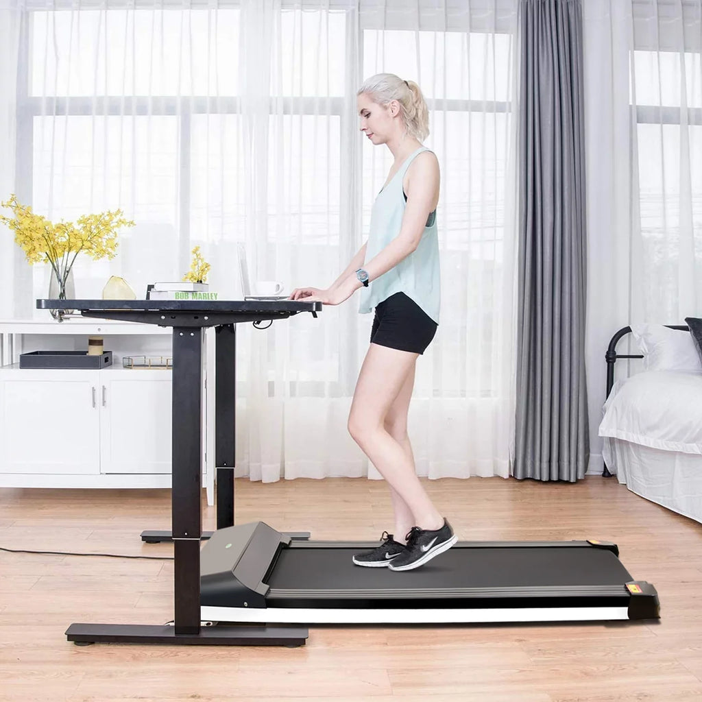 Running without Black Under Slim Assembling and Space Small APP, Display Treadmill with Sport & Desk Treadmill LDE Walking movable Apartment Machine Flat for Pad