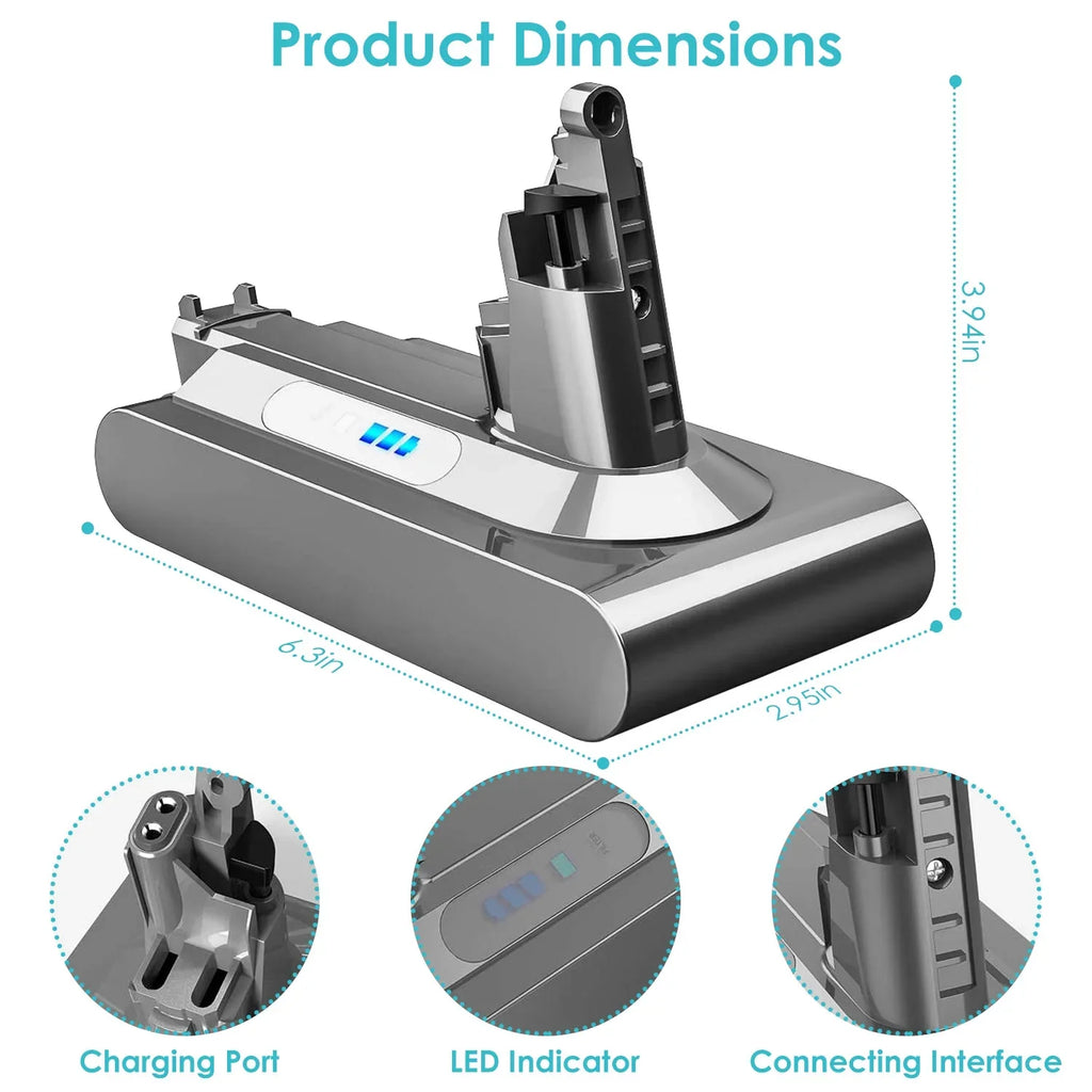 Fluffy Absolute for Battery V10 V10 Cyclone Replacemen Dyson 25.2V 5.0Ah iMounTEK Li-ion Compatible SV12 with Battery 5000mAh