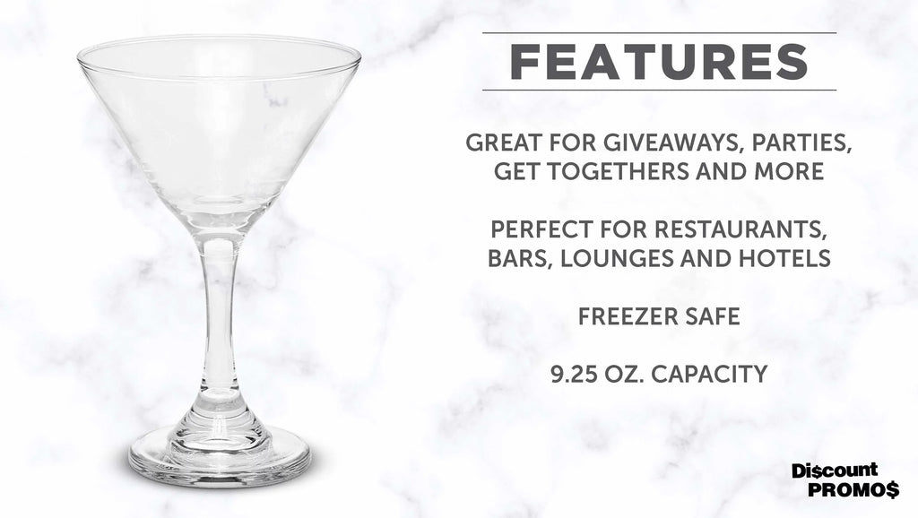 Martini 10, Clear Glasses Events oz. Wedding Cocktails, Classic - Great - 9.25 Pack Party Set Favors, Bulk of Favors, for