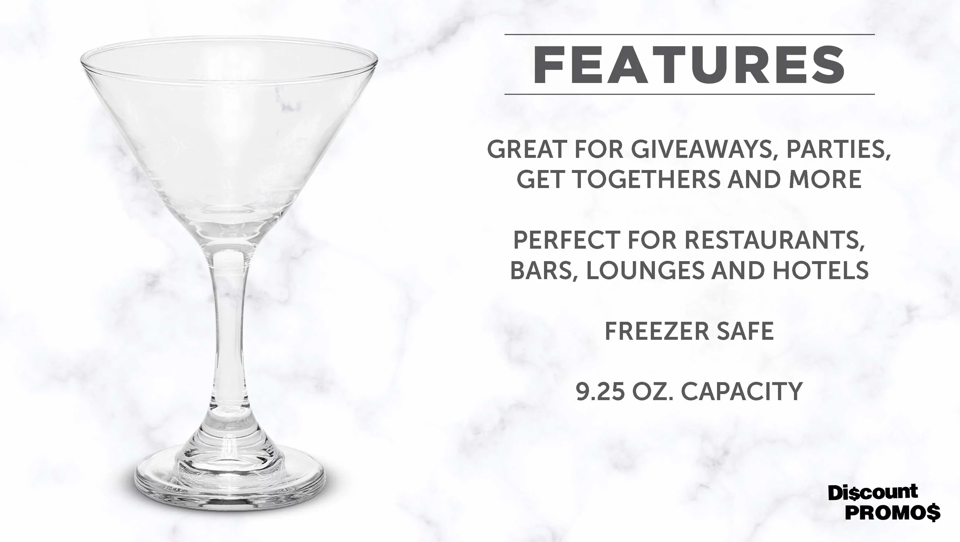 Martini 10, Clear Glasses Events oz. Wedding Cocktails, Classic - Great - 9.25 Pack Party Set Favors, Bulk of Favors, for