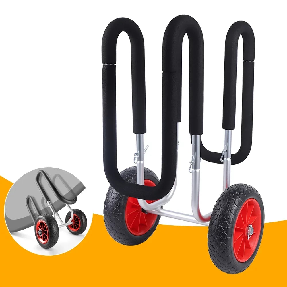 Cart Beach Double Stand-Up Carrier SUP Beach Solid Aviation Board Aluminum Trailer, Surfboard Veneer Wheel Cart, Paddle transportable Cart Airless PU
