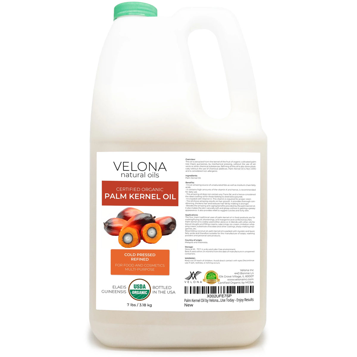 Cold Velona Face, | oz Palm Kernel 100% Care Pure Certified Use - Organic Natural Refined, Hair, Results - 112 Carrier Today | Oil and Body Skin & Oil Enjoy USDA | | Pressed