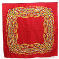 B scarf muffler (Fair) pattern Pre-Owned rank silk CHANEL Chanel ladies red