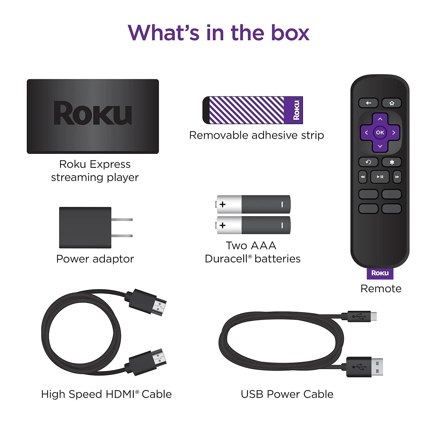Cable and HD Media Express Speed Simple High Roku Player HDMI with Streaming Remote