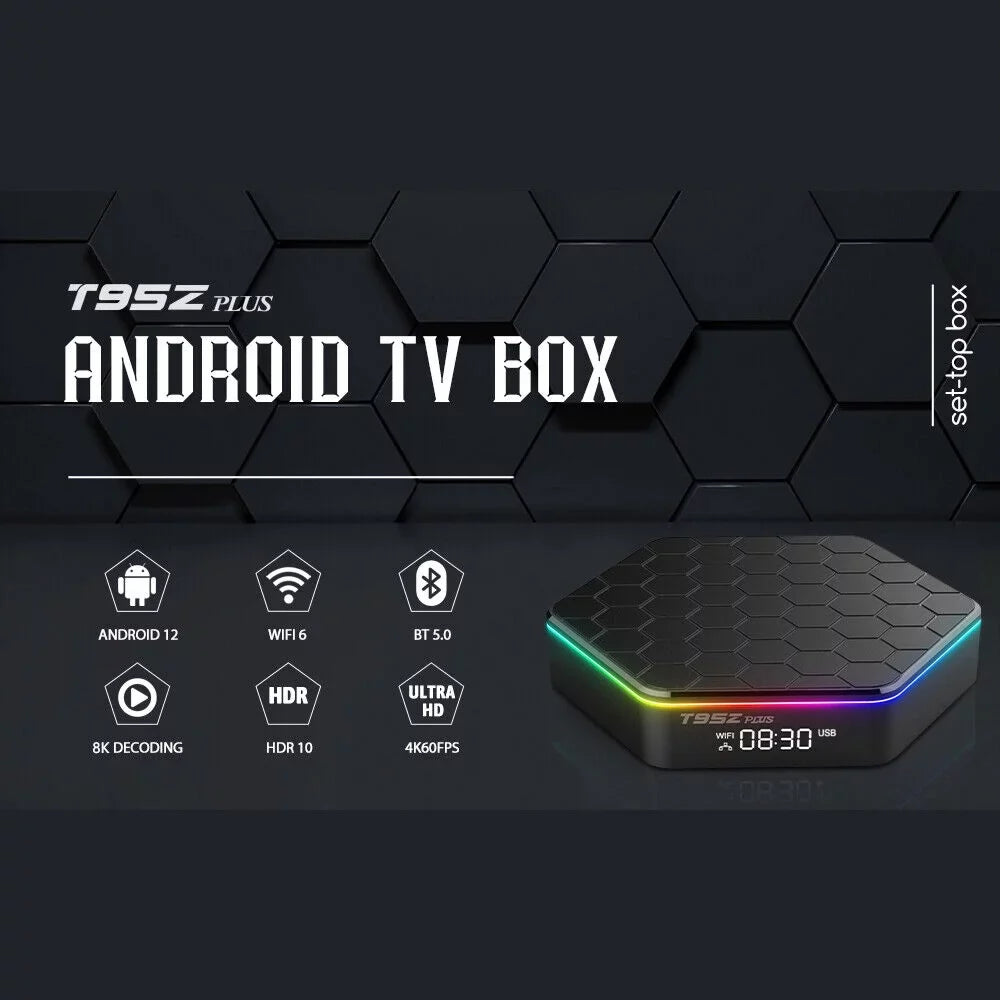 Android 6K Stream 12.0 Player: T95Z Plus Box TV Smart JahyShow 4+128G HD with