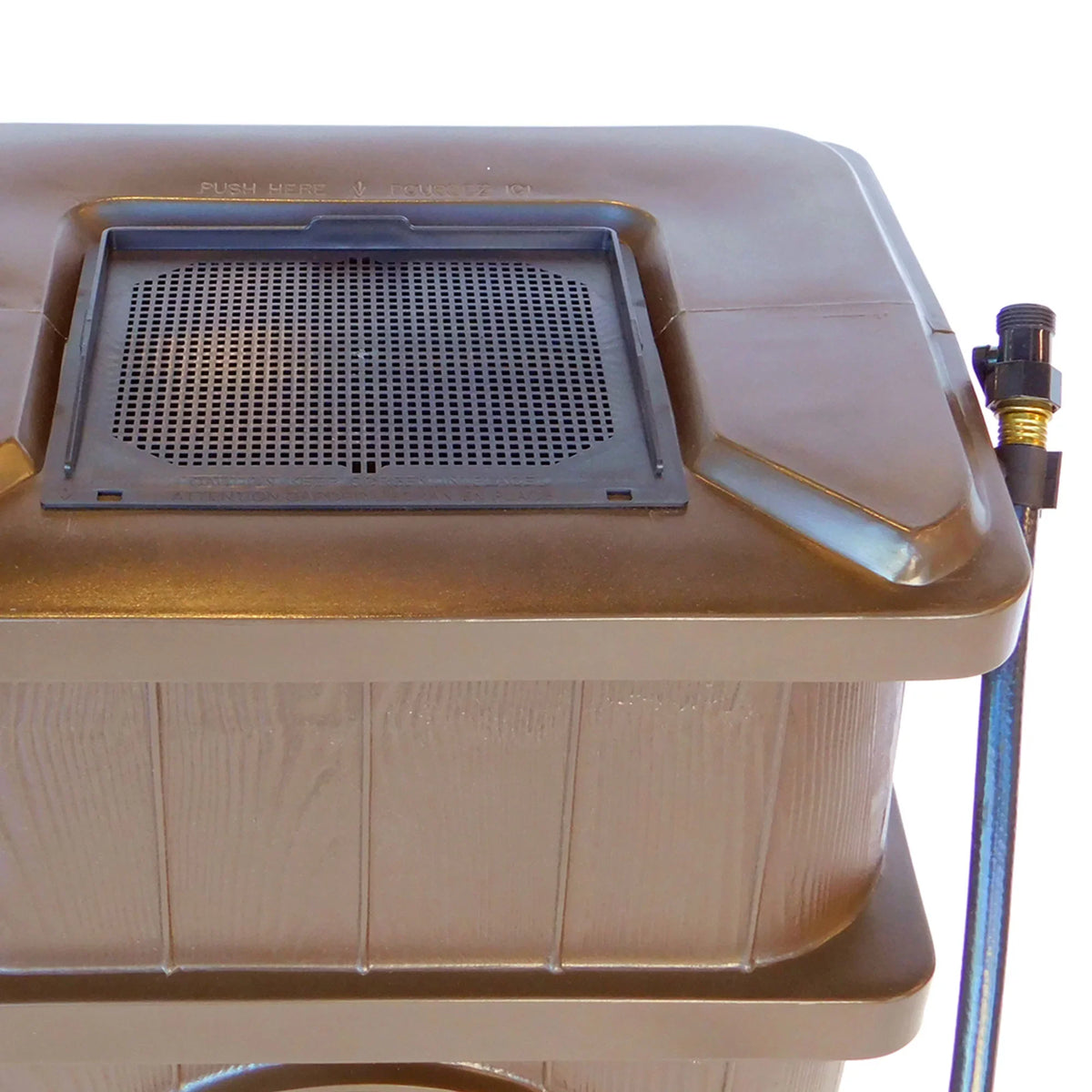 FCMP Outdoor Gallon Rain Catcher 45 Wood Barrel, WG4000 Grain Brown Water