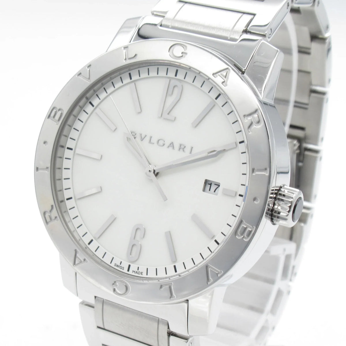 Steel White Wrist Wrist (Good) Watch BB41S Watch Mechanical Bvlgari Watch BB41S Automatic Stainless Pre-Owned BVLGARI Bvlgari