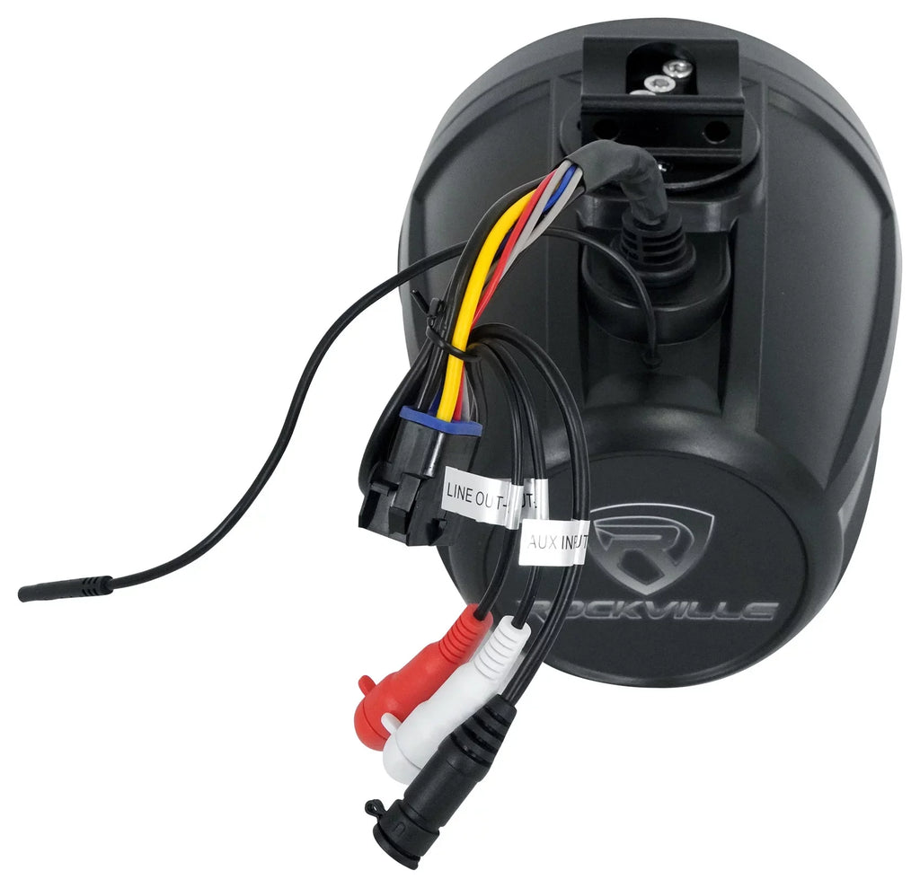 Rockville PT65BR LED 6.5 (4) inch ATV/UTV/RZR Powered For Tower Speakers Bluetooth