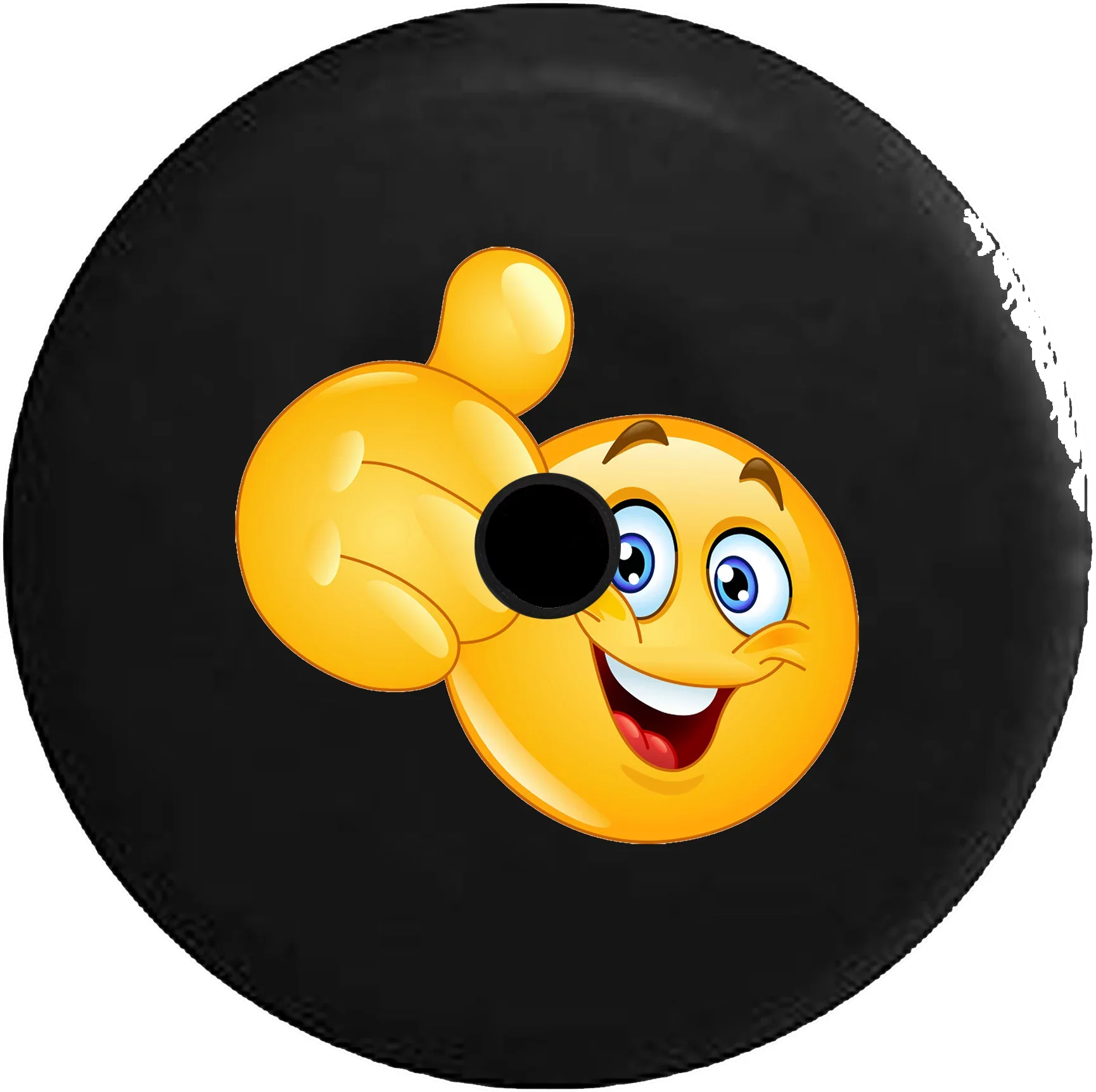 Up 2019 for Emoji Inch Smiling Cover Jeep Wrangler 32 Text Camera Spare Tire RV JL Thumbs 2018 Backup