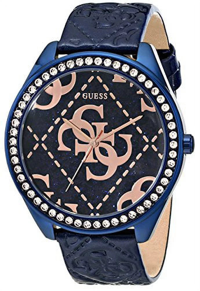 Rose Women's with & GUESS Embos Logo Watch Iconic Gold-Tone U0473L1