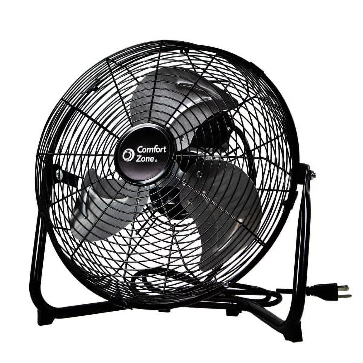 3-Speed Zone 180-Degree Black Carry Adjustable Handle, Comfort Feet, Construction, and with Rubber All-Metal Fan 12” Tilt, Cradle/Floor