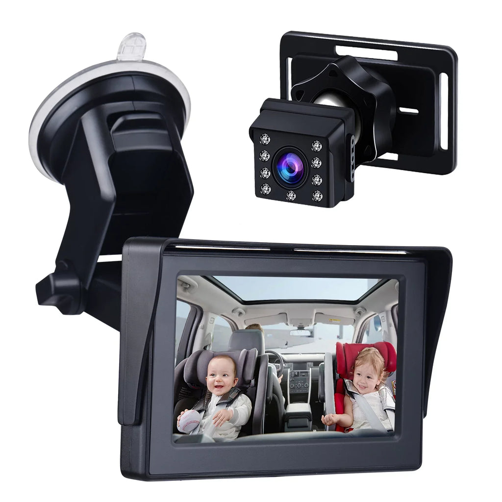 Crystal Camera, Baby 1080P Clear Monitor, View Vision Car Mirror ammoon Night Wide 4.3 Inch