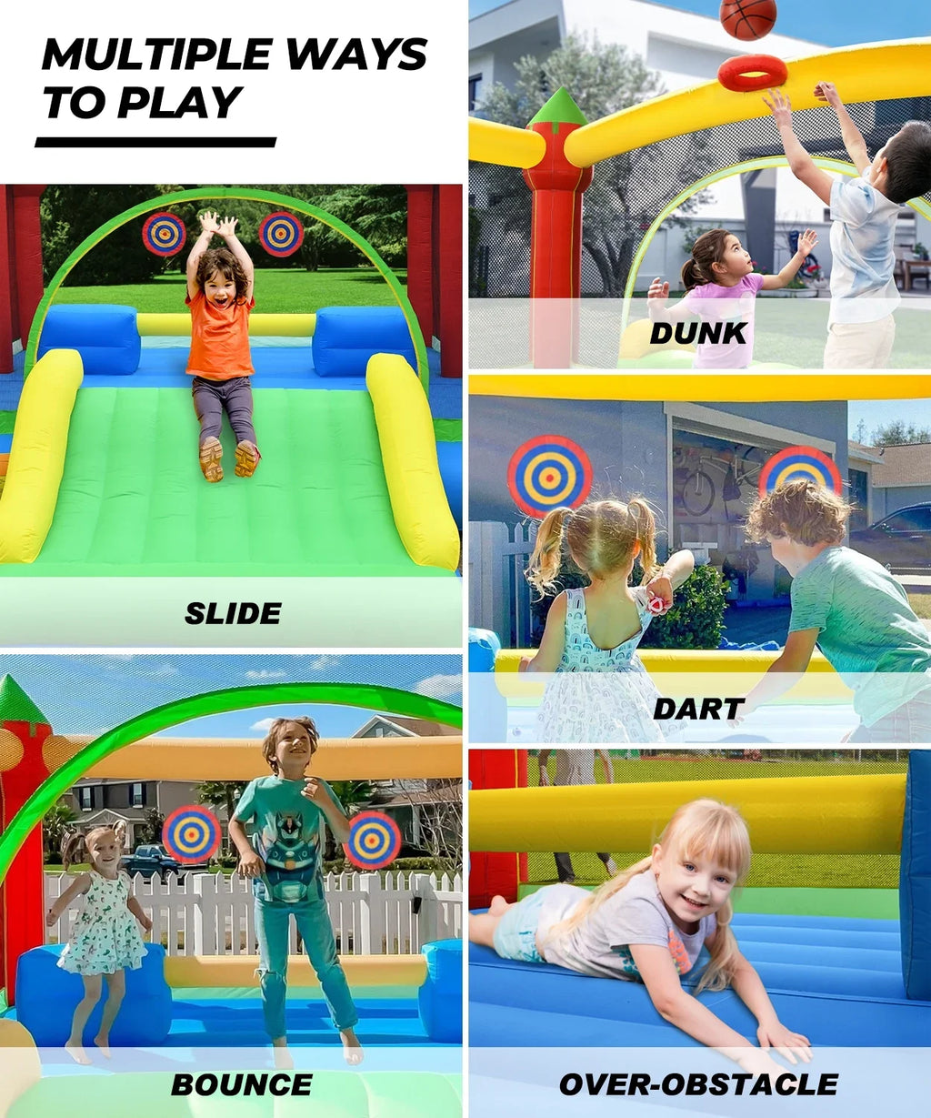 Bounce for Slide Oxford Adult, Teen, 12' 840D 15'x Kids KLOKICK Infant, Large Child, Blower 3-10 Tween self-inflating House with Years, Bouncers for 6 &