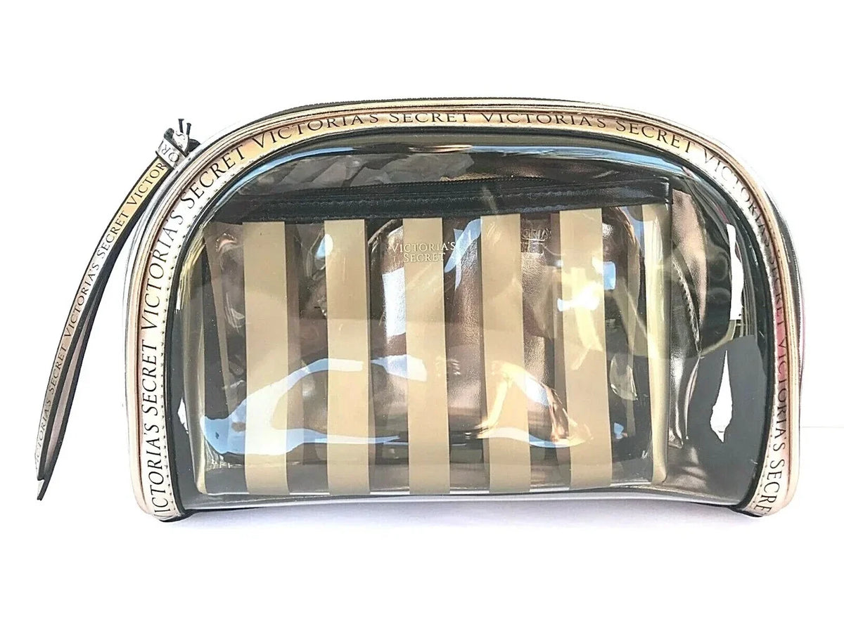 Cosmetic Train Set Clear Case 3 Beauty Trio NWT Bag Secret in 1 Victoria's Makeup