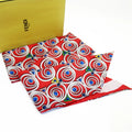 Rappy Pre-Owned (Good) Red Multicolor Maxi Silk Ribbon Scarf 100% FENDI