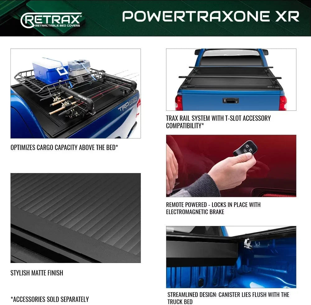 Realtruck 7" Select With Rail PowertraxONE (78.7") Retrax By w/o Retractable 2022-2023 Deck Bed Bed | System 6' Compatible Cover Truck | Tonneau XR T-70862 Tundra Toyota