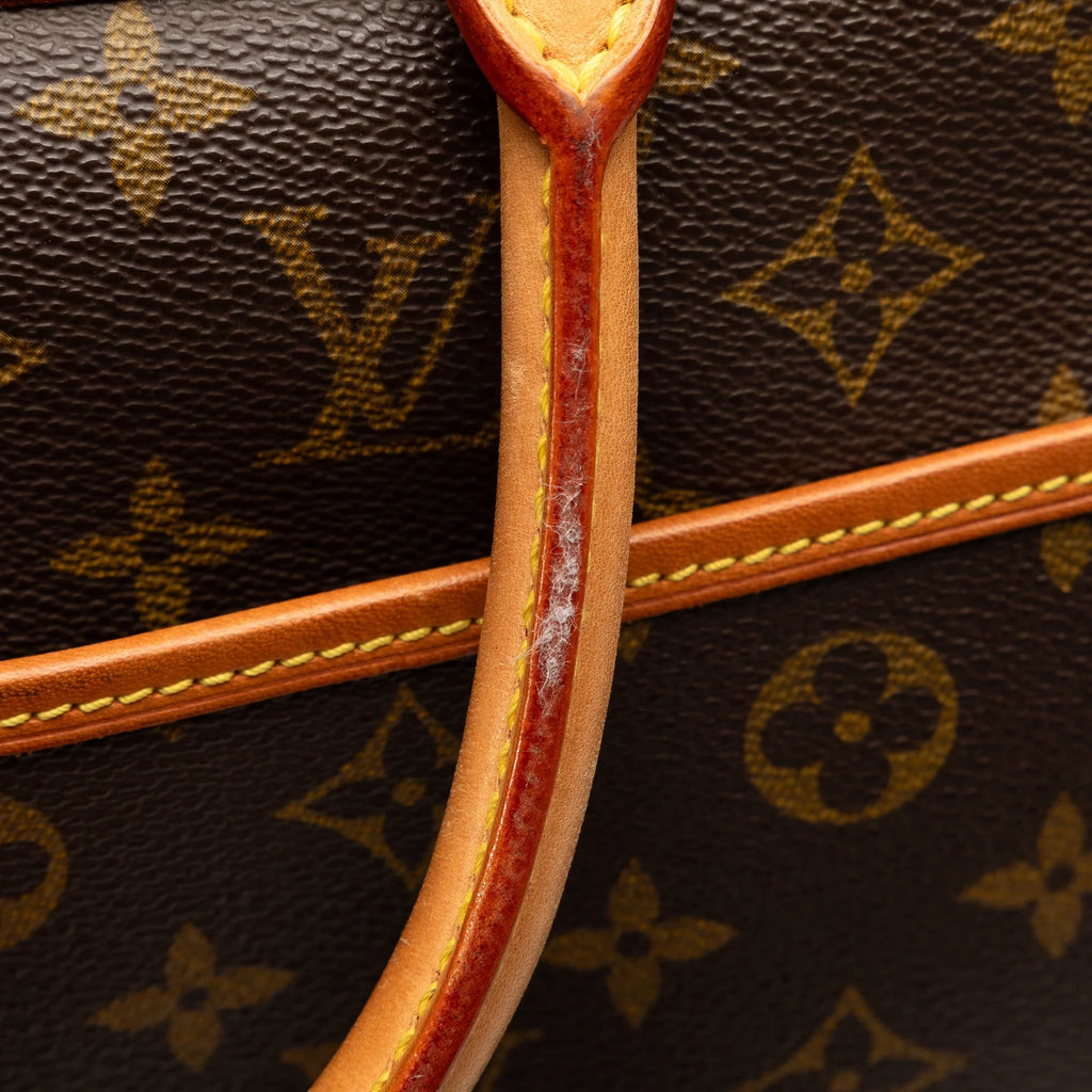 (Good) Handbag Unisex HandleBag Brown Pre-Owned Canvas Louis Monogram Vuitton Authenticated Deauville Top