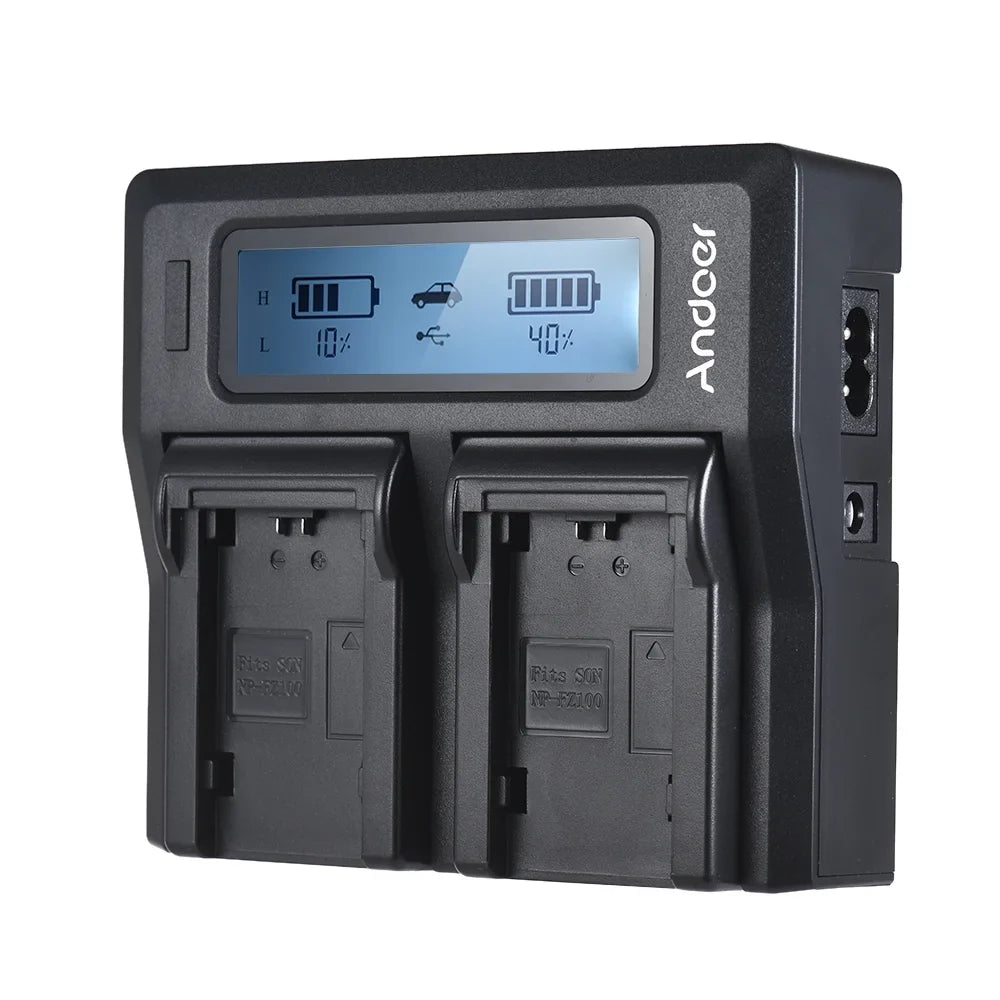 A9 Battery Replacement NP-FZ100 Dual A7III Channel A7RIII LCD Andoer A7SIII for