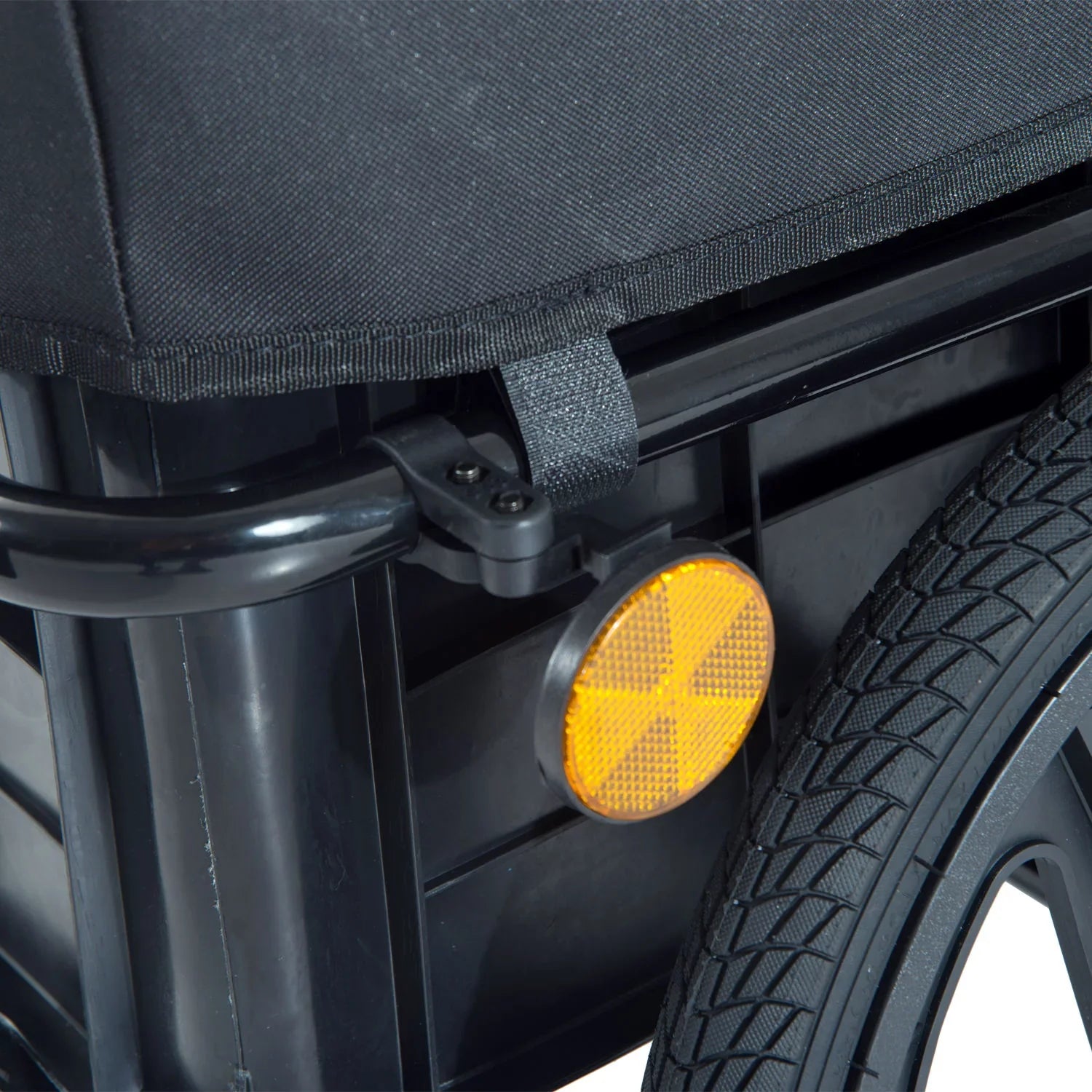 Aosom Enclosed Wheel - Black Bicycle Cargo Frame Internal Trailer Double