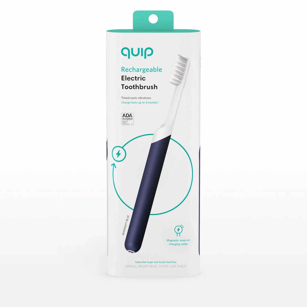 Adult Head, Full Electric Quip Toothbrush Midnight Rechargeable