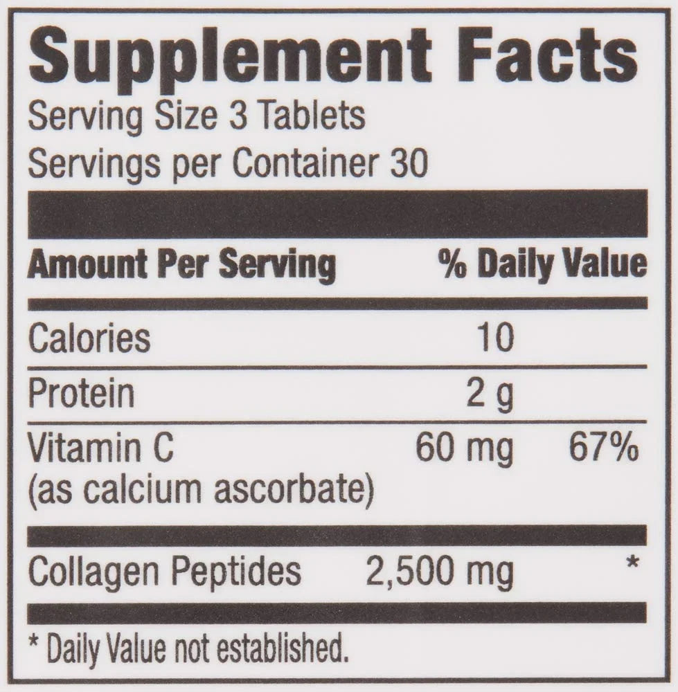 Revly Tablets, C, Peptides 1 + Serving, mg Month 90 Vitamin per Collagen 2500 Collagen Supply Peptides