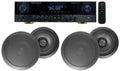 Rockville SINGMIX 8" Ceiling Black Receiver Amp+(4) Bluetooth Home 5 Speakers