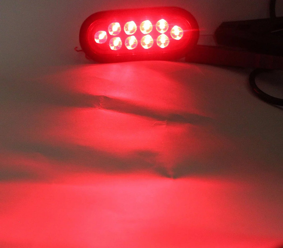 Solid Signal Pigtail Pieces Tail ( Light ) Stop Oval Marker Truck 6" 2 SAE Tractor Turn Brake Grommet for Approved Trailer w Pair Jeep LED DOT Red Kit