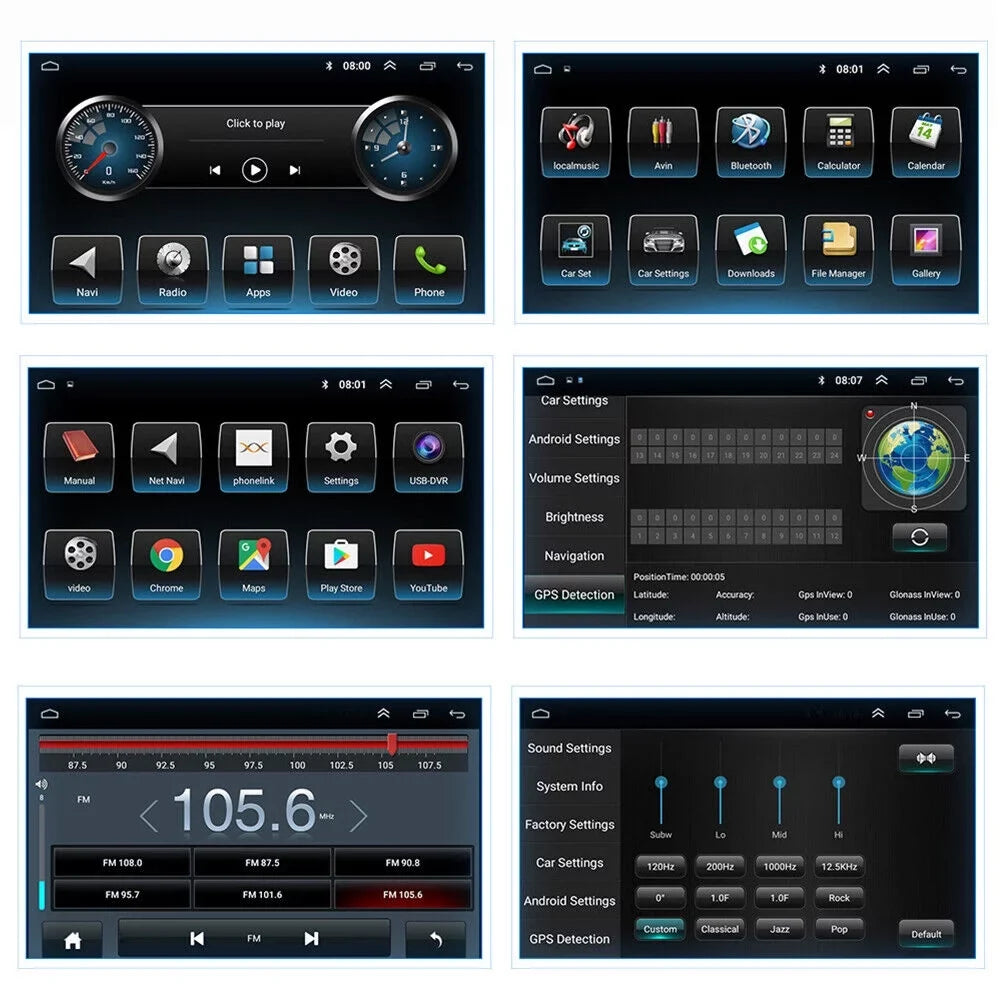 Touch GPS Wifi Paddsun 10 9.1 Inch Din Android On-Board Screen Dual Player Navigation