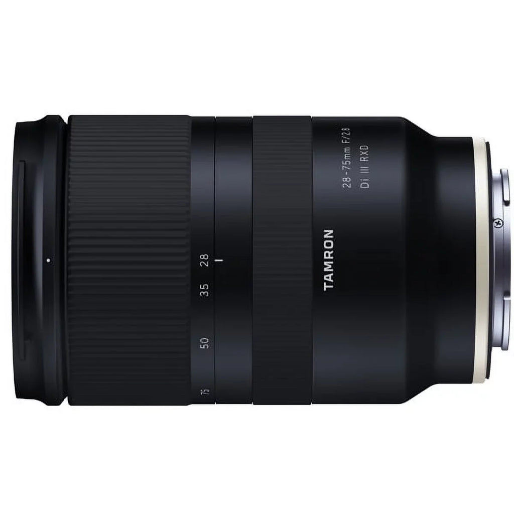AF FLUORINE-COATED III f/2.8 FORMAT, CONSTRUCTION RXD MAX CONSTANT Di f/2.8 E-MOUNT/FULL-FRAME APERURE, FRONT STEPPING RXD F/SONY, ELEMENT, TAMRON MOTOR, MOISTURE-RESISTANT 28-75mm