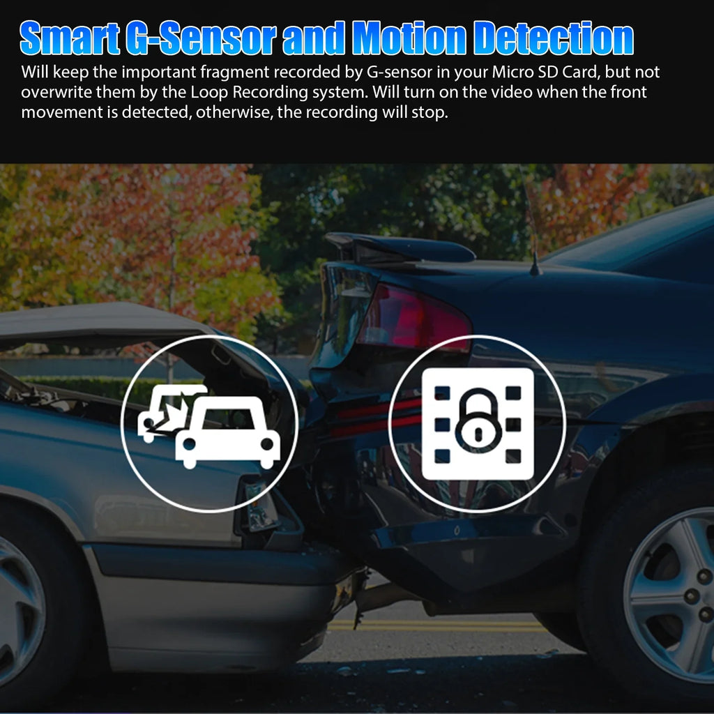 G-Sensor/ Dashboard with Vision, 4inch DVR Lens Cam, Car Wide Motion Dual 1080P and Front Car 480P Camera with 170° Night Rear Driving Dual Detection Dash IPS Display, Recorder Angle, EEEkit Dash