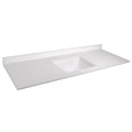 Top Centerset Vanity Solid Marble Camilla Single Integrated Cultured House with 61-inch Design Mount White Bow Backsplash, 557660-WHT Rectangle