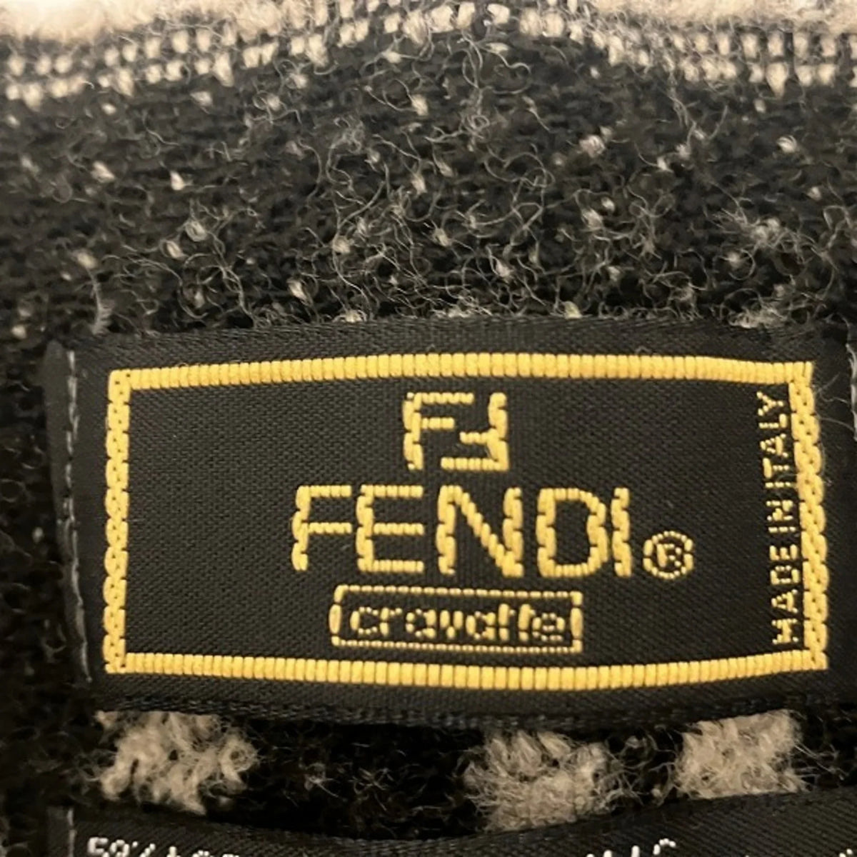 brand Pre-Owned FENDI accessory fringe Zucca block check (Good) pattern men's scarf
