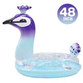 Water with Fast Pool Valves | Raft Peacock Glitter Lounge 48 Toys Float Swimming Game Party Kids Beach Decorative air-filled Designed Pool Inch Alin Summer for