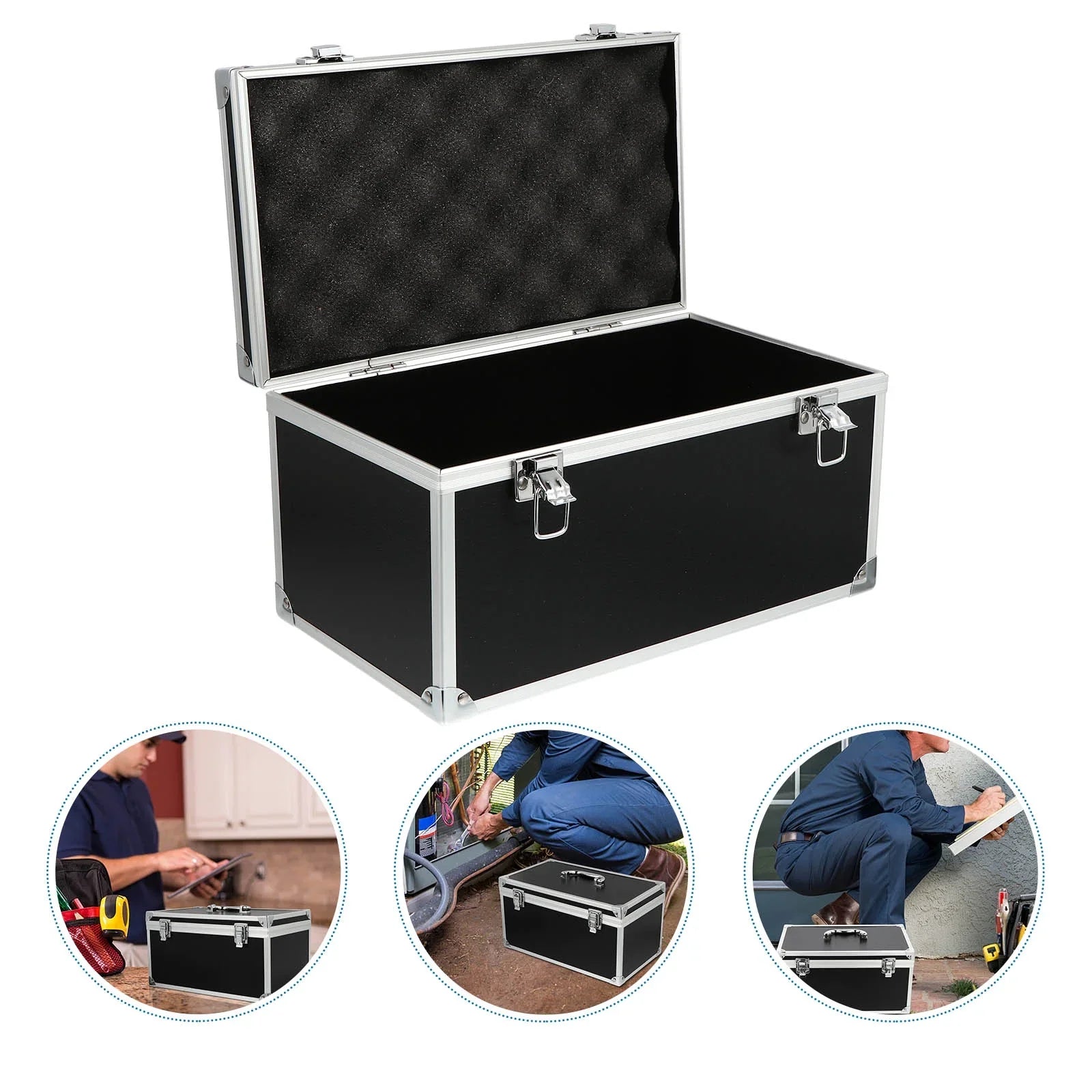 Aluminum Audio Homemaxs Shell transportable Household Box Safety Tool Shockproof Case Hard Carrying Briefcase Camera Equipment