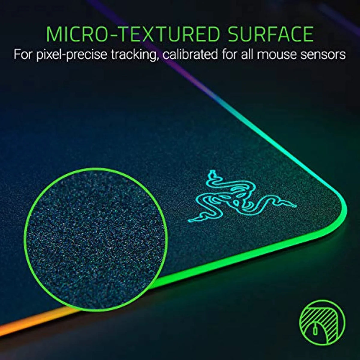 Speed, Hard Pad: Firefly Razer & Built-in Mouse RGB Cable Chroma Non-Slip Control Balanced Base Gaming Lighting, Rubber Management, V2 Customizable