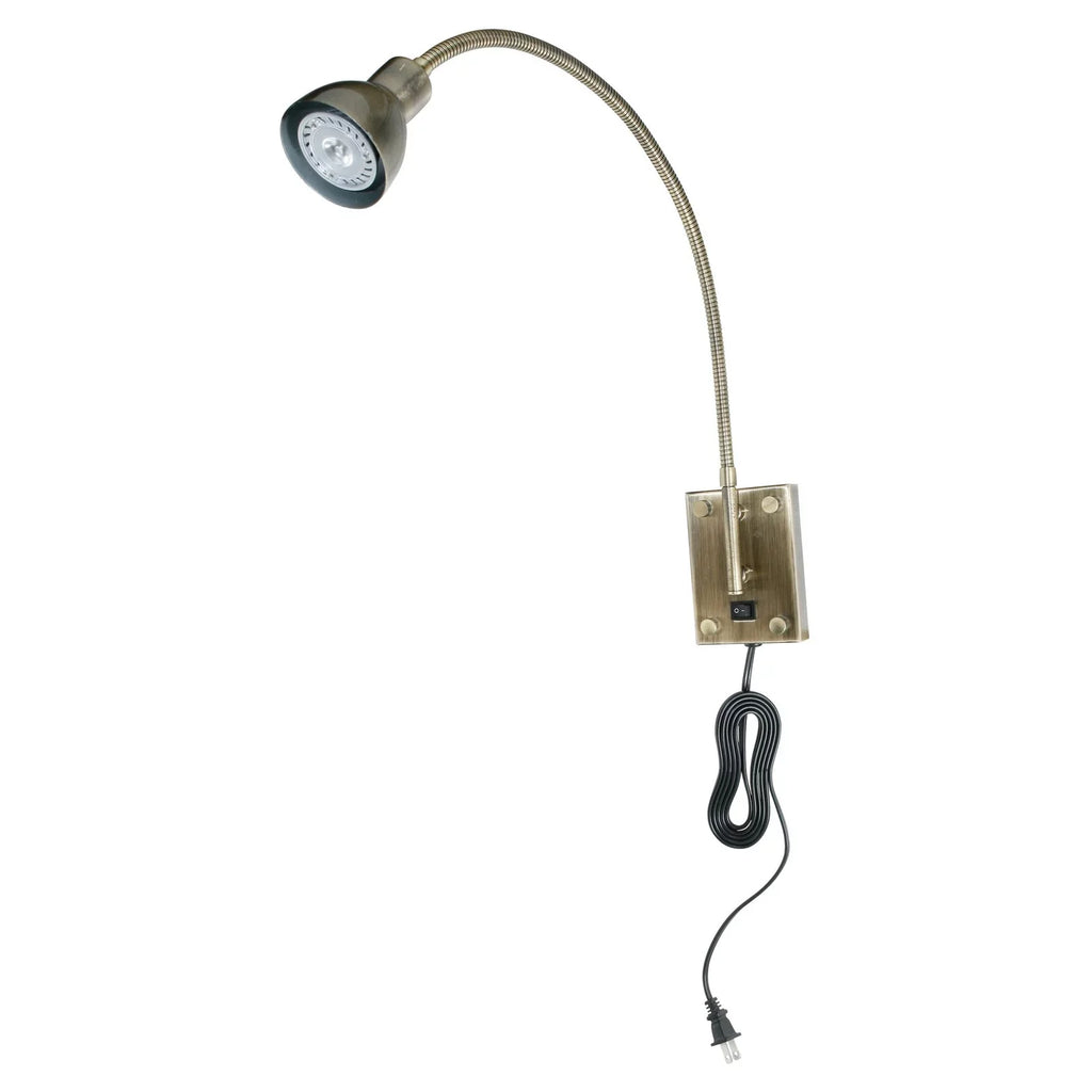 Lamp Metal Wall LED Lighting Gooseneck Durable Reading 3.5" Silver Cal in