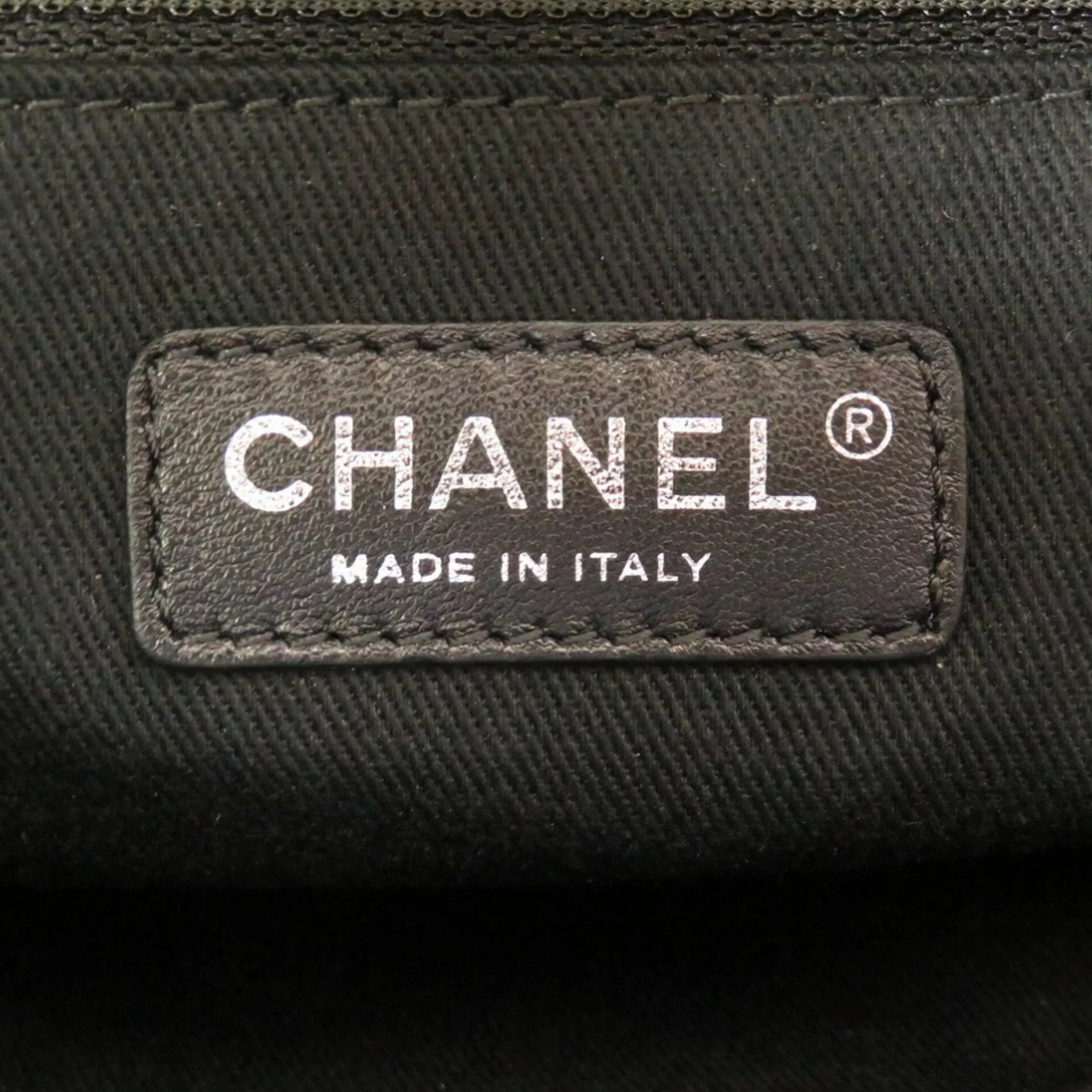 Tote Pre-Owned Caviar Black Matelasse A67294 Series Cocomark 17th Chain (Good) Bag Skin Chanel Silver